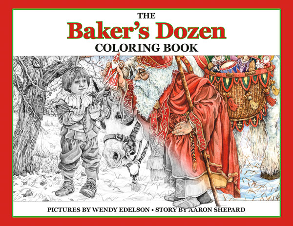 Book cover for The Baker's Dozen Coloring Book.